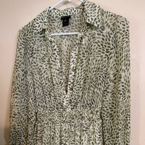 Olive Leaf Sheer Dress